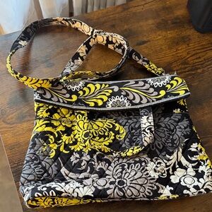 Vera Bradley Black and Yellow Floral Crossbody Bag